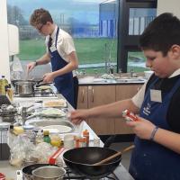 Chefs at work Harry Gallacher (background) with Geddes Clark (foreground)