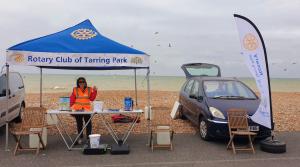 RCTP got very wet at Worthing Lions Seafront Fayre July 2023