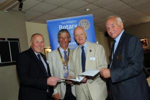 James Blythe, President Jim Mole, Sir Hugo Brunner and Clive Steggel