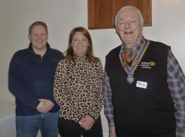 President John Buchan welcomes Two new members of Rotary Club of Fraserburgh 