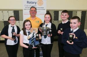 Winning Team Parkhill Primary pictured with President Scott Dryburgh