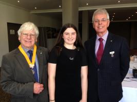 Evie Houlden with Vice President John Clark and Secretary John Norman