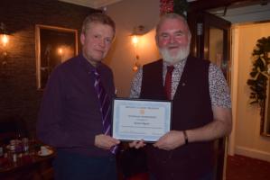 President Calum Thomson presenting Scott Glynn MBE with his Honorary Membership