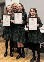 Intermediates winners Weydon School with President Jacqui Priddle 