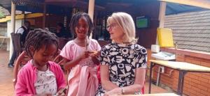 Margaret and two pupils