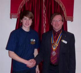 Aaron Stubbs with Club President Steve Walls