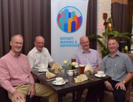 District Governor Graeme with George, Andrew and John