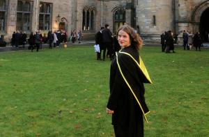 Anya after the graduation ceremony at Glasgow University.