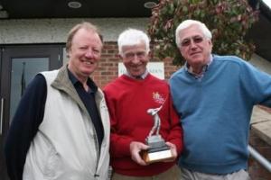 Winner Barrie Freeman centre to the left runner up David Rippe and to the right 3rd Tony Tee.