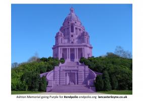 Ashton Memorial lit purple for polio