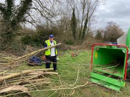 Geoff working near the Misbourne