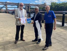 Chris Baylis and Peter Firth with Jit Pradhan from the Rotary Club of Darjeeling