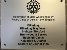 Plaque celebrating our support