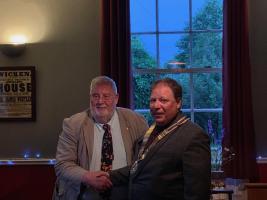 Outgoing president Barry hands over the chain of Office to President Alan Chilcott