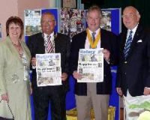 Deputy mayoress Cllr Linda Baldry, deputy mayor Cllr Robin Baldry, Buxton Rotary Vice President Jim Swift and Buxton rotarian Jim Mulryan