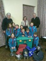 Beavers enjoy exploring the contents of a Shelterbox.