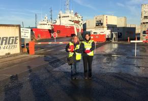 Sailors' Society's new Scottish staff, Pauline Robertson and Becky Haldane (right).