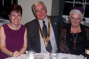 Chick Young and Jimmy Stirling with the Club President.