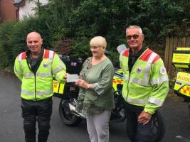 We donate to Mid Powys MIND and Blood Bikes Wales