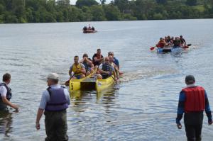 Boats completing the course