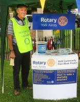 Rotarian Mike Rawnsley with the RYA Kiosk at the Copmanthorpe community outreach event.