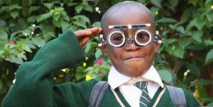 Boy wearing optometry glasses
