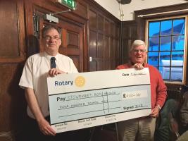 CHEQUE GIVEN TO STOWMARKET BOYS BRIGADE