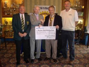 Cavendish Captain Eddie Wright (left), BOC Chairman Mike Reynolds, Buxton Rotary President Jim Swift, Competition Sponsor Chris Smith