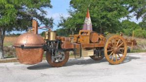 A Fardier steam driven vehicle - invented by Nicholas Cugnot.