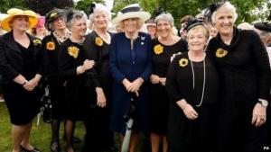 Duchess of Cornwall meets WI Calendar Girls at garden party.
2 June 2015