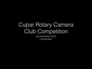 Camera Club - 3rd December 2015 