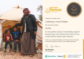 ShelterBox Gold partner club 