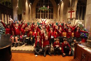 Santa and the children at the Rotary Carol Concert.

Photo courtesy of the White Horse News