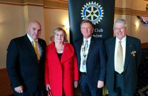 Charlie Kean, Sheena Leadbitter, Rotary president Robert Dunn and Bill Macfarlane Smith.