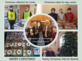 Christmas collage of Knighton Rotary community support