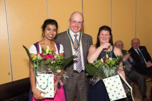 President Charles with Mounika and her pianist.