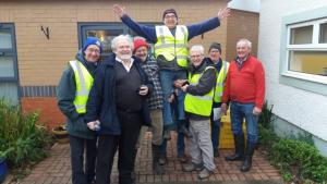 The happy team ready to go, following a very tasty bacon bap