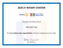 Rotary Citation Award for 2020-21