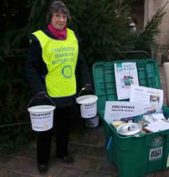 Collecting outside Supermarket