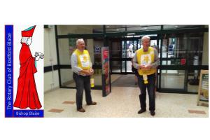 2 Blaize members collecting for Marie Curie Hospice