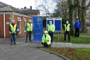 Club members just as they finish the planting