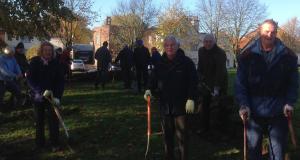 Rotary Members planting tree at Ashleigh School, Wymondham