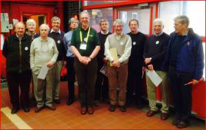 The Crucial Crew Team, at least some of whom look suitably cheerful includes two potential new members; David Horne and Tony Graham