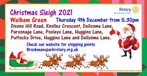 Santa and his Sleigh visit Welham Green