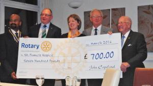 Cheque presentation by Havering Rotary Clubs.