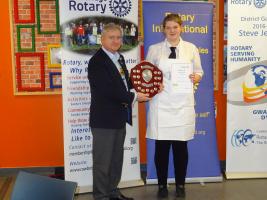 Sounds Fantastic 2018 young musicians are pictured with Rotary Club of Narberth & Whitland President David Haward and accompanist Clive Raymond.