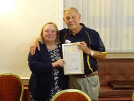 Mark Little awarded Certificate of Gratitude for work in Slavery by Debbie Hodge - IPP RIBI in October 2019