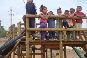 some pictures of children at The Byekorf Creche in McGregor on the Jungle Gym that has been purchased with Matching Grant monies.