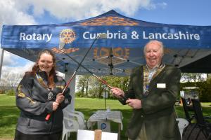 Clitheroe President, Jenni Schumann with Blackburn President, Don Fraser-Clark