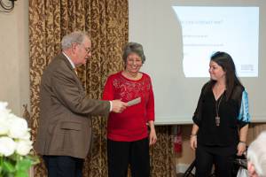 Presenting a cheque for £500 to Leukaemia & Lymphoma Research